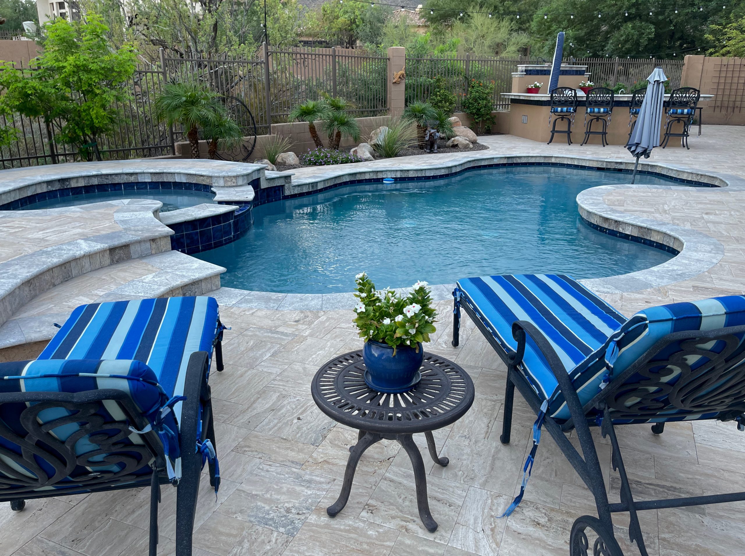 Travertine pool deck Ormond Beach